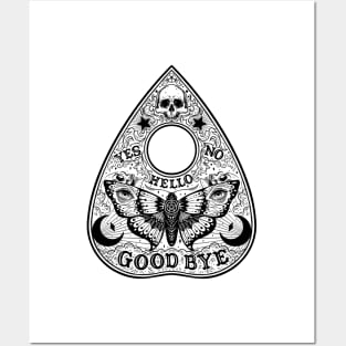 Ouija Planchette Board. Night Moth Posters and Art